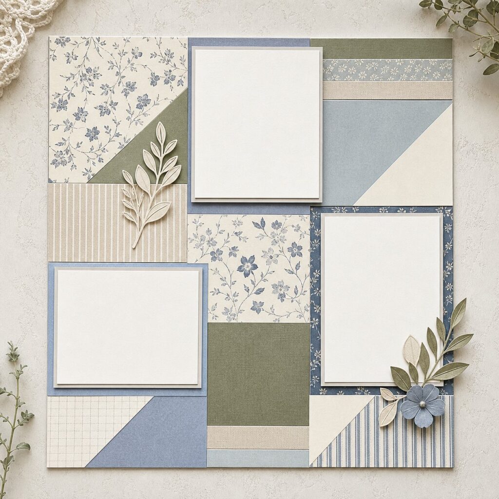 Gabarit scrapbooking européen mise en page grille motifs