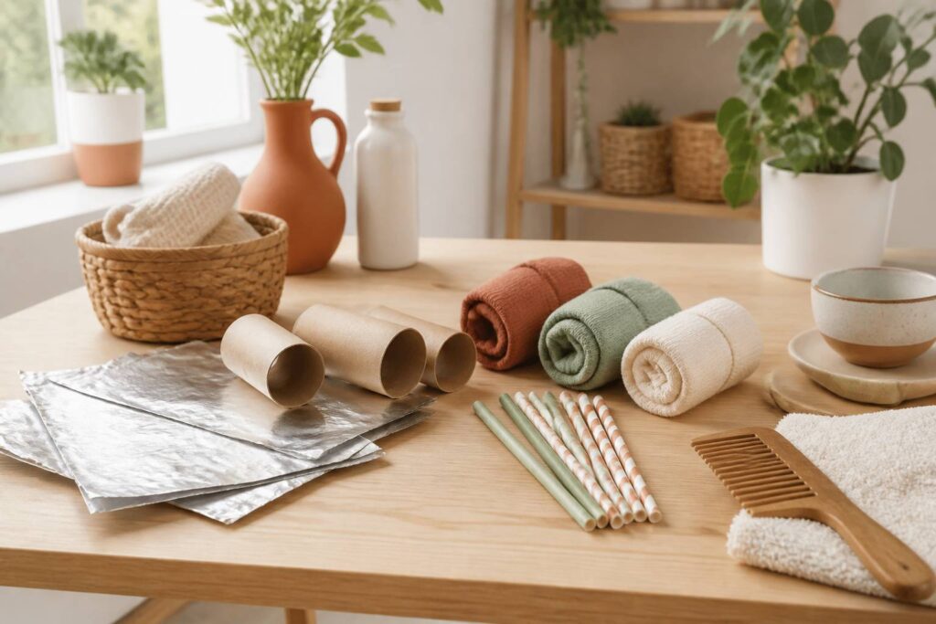 Méthodes DIY pour boucles sans chaleur avec rouleaux en carton et chaussettes