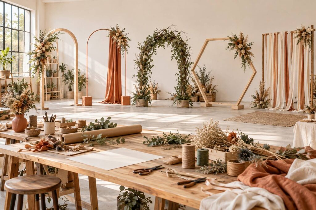 Illustration éditoriale du sujet : Mariage : 10 idées créatives d'arcs à bricoler soi-même pour un jour unique